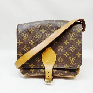 Authentic Louis Vuitton Cartouchiere MM Brown Monogram Shoulder Bag mn628-021426